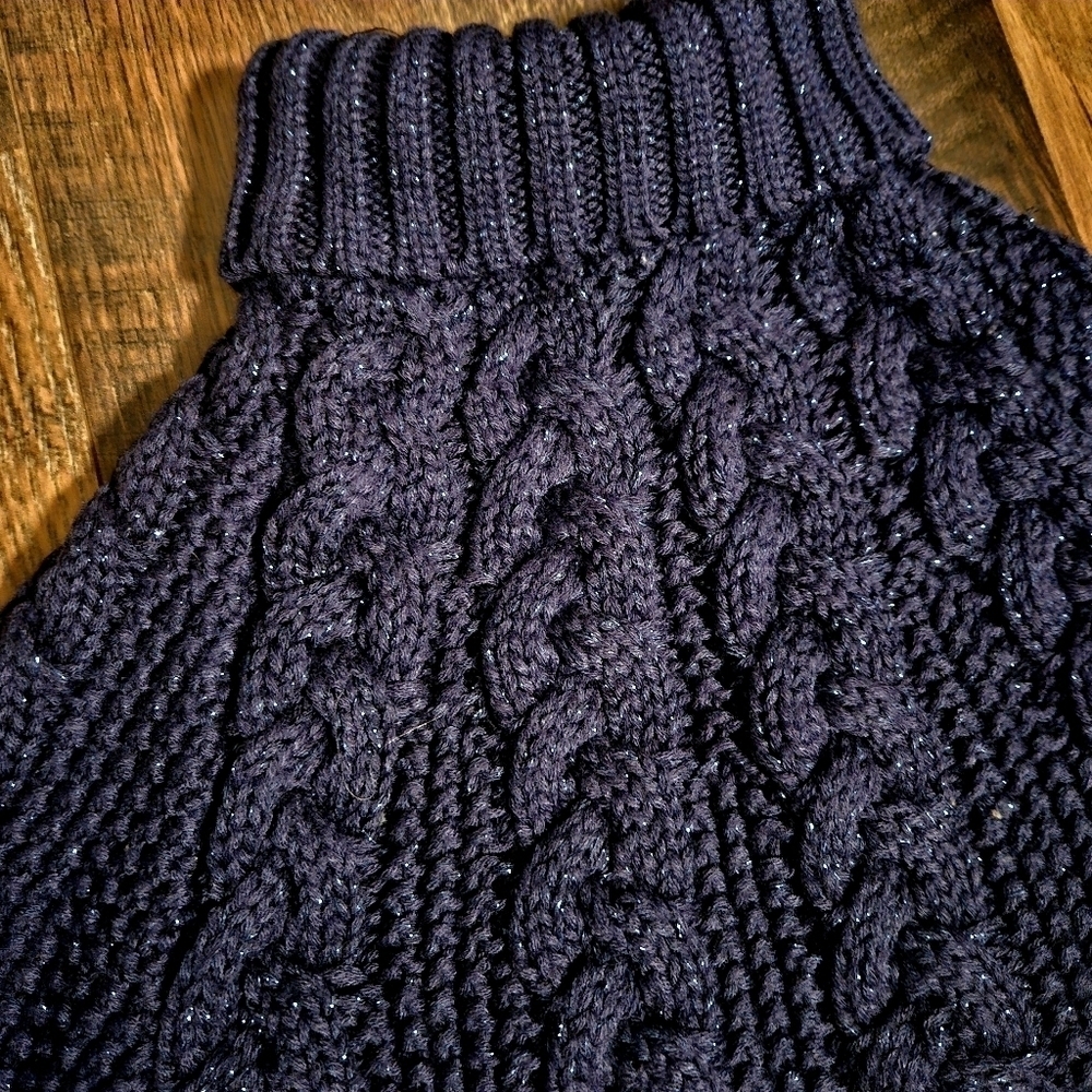 Osh Kosh B'Gosh Baby Girl Navy Blue Cable Knit Sweater Size 9 Months - Picture 2 of 8